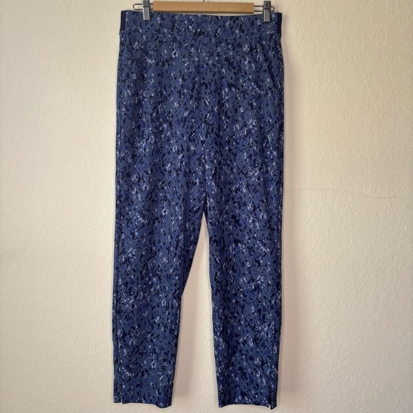 Athleta | Women's Brooklyn Ankle Pants Size 8 Patterned Blue Work Commute Travel - Picture 2 of 7